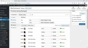WooCommerce вариации